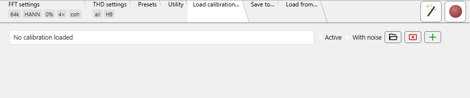 Load calibration tab